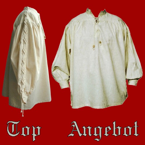 Mittelalterhemd 4xl natur - mittelalterhemd, s-4xl