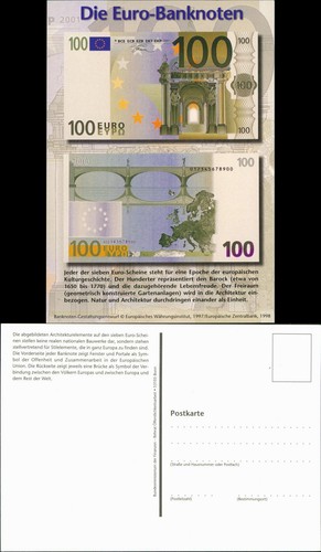 Ansichtskarte geldscheine - ansichtskarte,