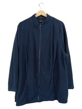 Ulla Popken Damen Fleecejacke Blau Gr. 66/7XL Outdoor Uni Reißverschluss