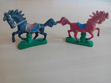 COWBOY / INDIANER 2 Pferde - Schwarz und Braun - DDR Spielzeug