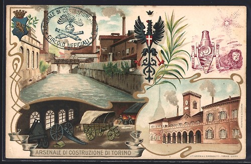 Lithographie torino arsenale - lithographie, torino,
