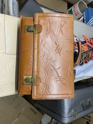 Retro leder schultasche - retro,