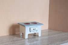 Herd Küchenofen Küchenherd aus Metall großes Puppenhaus Puppenstube DDR Blech