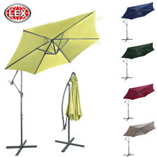 Alu Sonnenschirm Ampelschirm Ø 3 m UV30+ Kurbelschirm mit Standfuß Garten