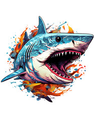 4X Hai Fisch Sticker 9x9 cm