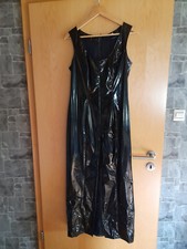 Lackkleid sexy von Ledapol Damen maxi schwarz mit Reißverschluss Grösse L