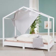 roba Hausbett Kinderbett Bett 70x140 cm Lattenrost Holz weiß Kinderzimmer