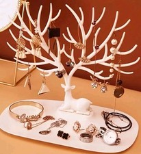 Schmuckbaum Schmuckständer Schmuckhalter Kettenständer Halsketten Hirsch ?Weiß✅