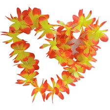 3er Set Hawaiikette Blumenkette orange gelb Sommerparty Deko Hippie 129000613