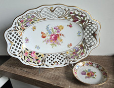 Vintage Porzellan Durchbruch Schale Schumann Arzberg Prunkschale viel Gold