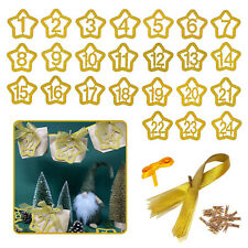 24 Zahlen Anhänger für DIY X-Mas Adventskalender Girlande Weihnachten in Gold