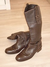 Damen Leder Biker Boots – braun – hoher Schaft – Größe 38