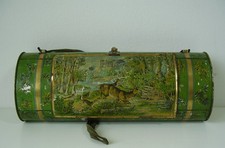 Antike Seltene große Blech Botanisiertrommel vor 1945