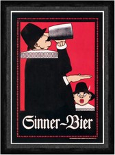 Sinner Bier Alfred Kusche 1908 Karlsruhe Brauerei Kunstdruck Faks_Werbung 191