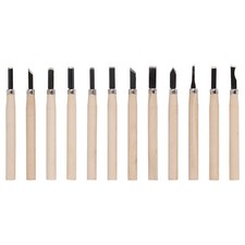 Schnitzmesser Set 12 teilig Holzmeißel Beitel Holzschnitzerei Holzgriff