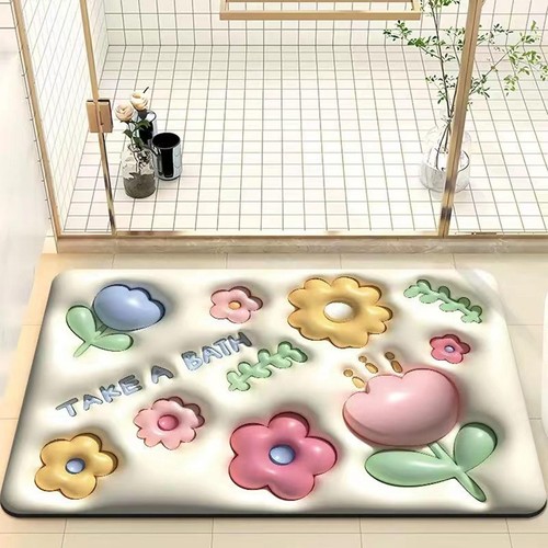 Badematte blumenornament - badematte,