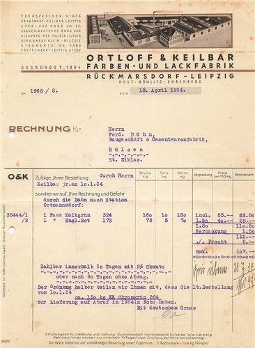 Alte rechnung ortloff - rechnung,
