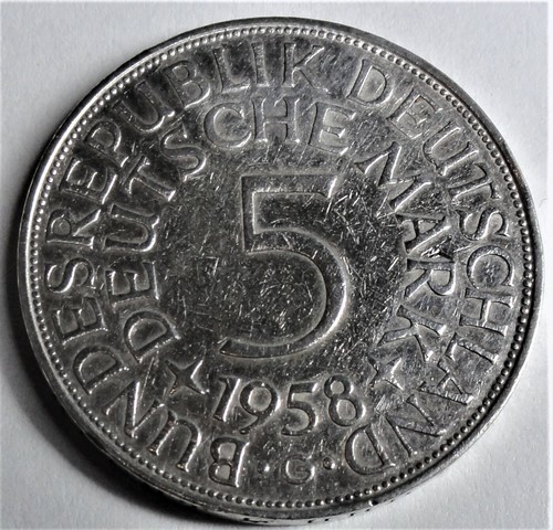 1958 g silber - 5,-,