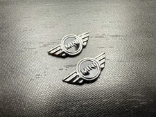 2x Mini Cooper Schlüssel Sticker Aufkleber Emblem Logo - 14 x 7 mm - Aluminium