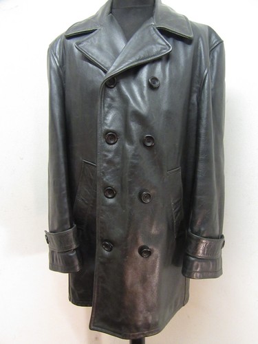 Vintage leder erbsenmantel - vintage,