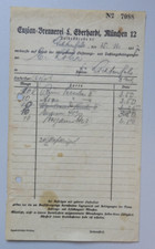 1743/ Bestellschein Enzian Brennerei Eberhardt, München 1927