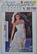 80er Jahre Schnittmuster Hochzeitskleid Avantgarde V20780 Gr. 34-38