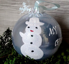 Christbaumkugel-blau-10 cm--My first Christmas--Baumschmuck--Baby 1. Weihnachten