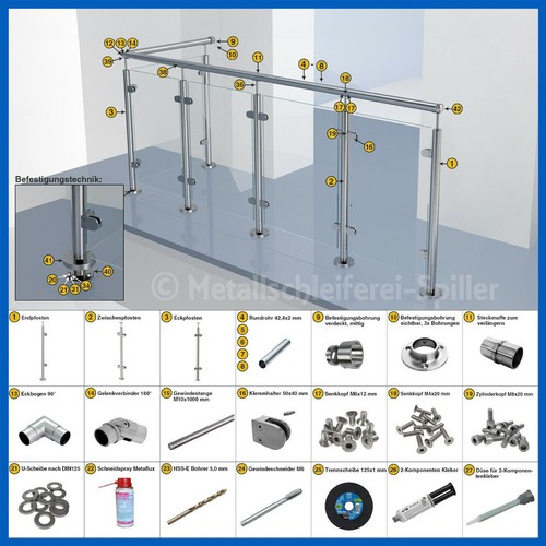 Edelstahl glasgeländer - edelstahl,