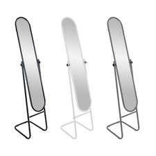 1x runder Ganzkörperspiegel groß hoch Metallrahmen stehend Bodenspiegel 153 cm