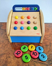 HABA 1597 Kasse aus Holz + Zubehör, Holzspielzeug Kaufladen