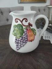 Großer Saftkrug Keramik weiß