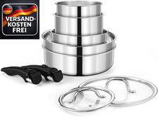 Edelstahl Topfset 9-teilig mit