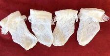 2 Paare Puppensocken  f. Puppen Gr. 50 -55 cm, beige  8-10x4 cm