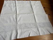 uralter Bezug vom Kopfkissen 75 x 71 Leinen Stickerei Weisswäsche Bettwäsche 2.