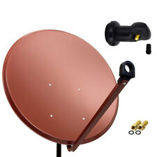 PremiumX SAT Anlage 100cm Satelliten Schüssel Rot Antenne Spiegel Single LNB 4K