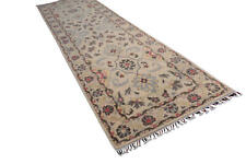  Teppich Orient Afghan Kazak Läufer 83x292 cm 100% Wolle Handgeknüpft Rug beige 