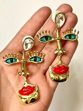 Funky Face große Ohrringe Insp Haute Couture Schiaparelli Nina Ricci 