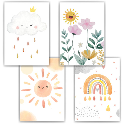 Sonne wolke blumen regenbogen - sonne,
