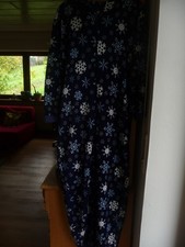 Schlafoverall blau Schneeflocken mit Kapuze Camille Gr.L Polymisch.