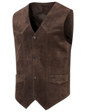 Stars & Stripes Herren Weste Leder Cowboy Country Style »ALABAMA« Schoko