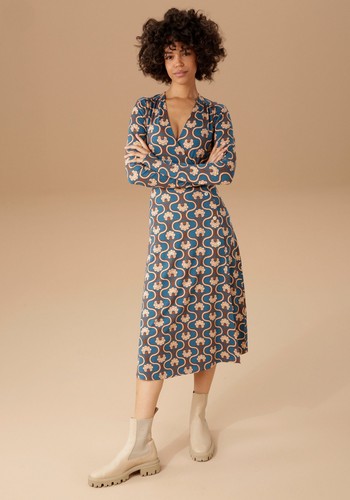Midikleid jerseykleid langarm - midikleid,