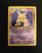 Simsala 1/102 Base Set 1st Edition 1. Edition Holo Pokemon Karte Deutsch Good
