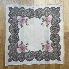 Rochas Schal Tuch Carré Seide Femme Spitze-Motiv vintage Seidenschal Seidentuch