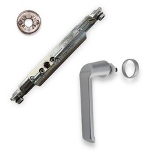 Schüco Reparaturset Getriebe Griff Rosette silber/EV1 (DIN Links) Aluminium