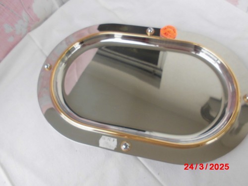 Dekoplatte oval edelstahl - oval,,