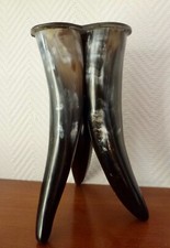 Luxus-Leuchter, 3 Natur-Kuhhörner/tolle Maserung, Dekoration/Kerzen/Teelichte