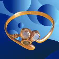 Antik Stil Attraktiv Jugendstil Ring Echt 333 Rose Gold Original Saphir + Opale