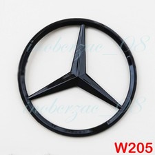 Für Mercedes Benz C-Klasse W205 80MM Stern Emblem Heck Abzeichen Schwarz Glanz