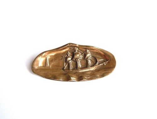 Brosche bronze segelschiff - brosche,