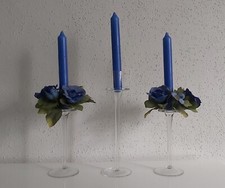 3 Kerzenhalter aus Glas,  Leuchter Set